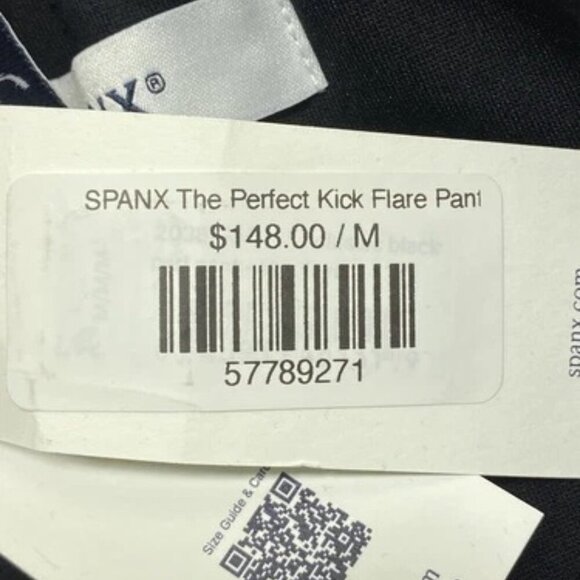 NEW SPANX Womens Pants Black Size M The Perfect Kick Flare Pont Stretch Smooth - Picture 6 of 11